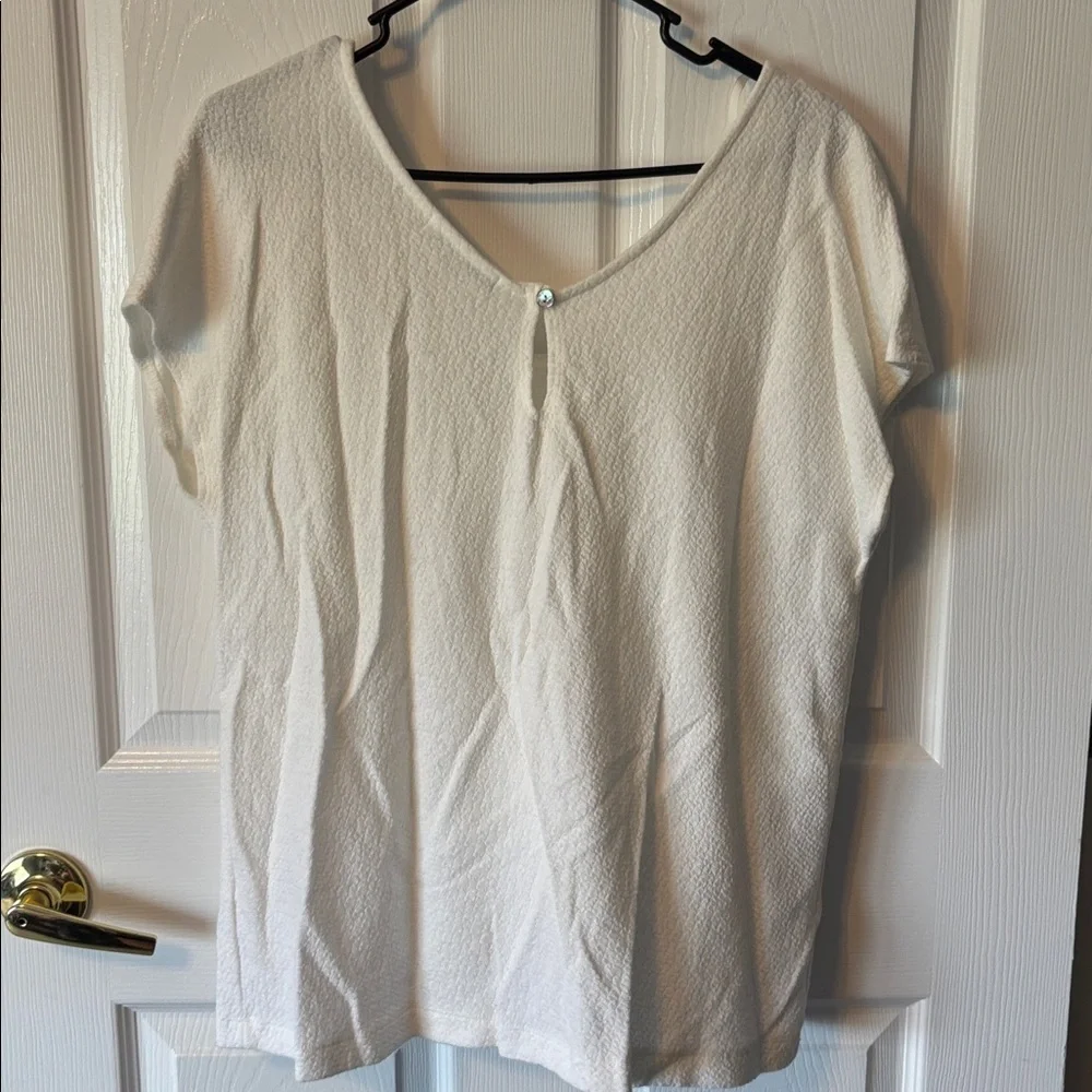 Textured White Blouse
